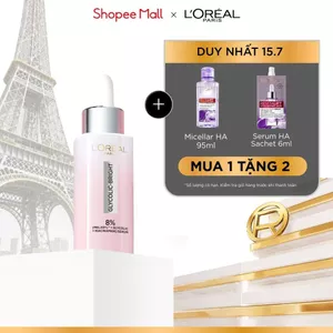 Serum Glycolic Melasyl 8% [Melasyl+Glycolic+Niacinamide] dưỡng sáng da, mờ thâm mụn & nám Loreal Paris 30ml