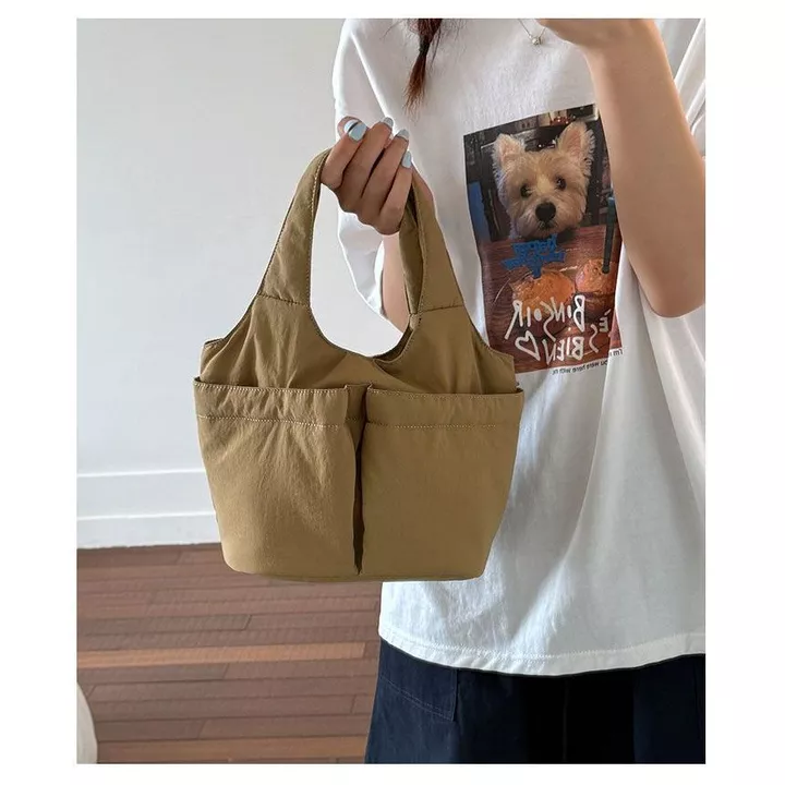Túi tote Túi xách Túi mua sắm Túi xách công nhân văn phòng Tay cầm bằng vải Nylon thông thường Túi xách phong cách Nhật Bản Túi tote cầm tay Túi xách mẹ nhiều l – 2
