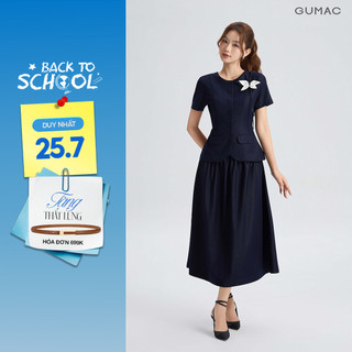Set lẻ Áo Peplum Nữ GUMAC Xòe Nhẹ Tôn Dáng Thanh Lịch AG06036 - Chân Váy Midi GUMAC Xòe Nhẹ Thanh Lịch Tôn Dáng VG06037
