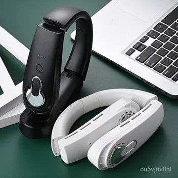 usb Quạt đeo cổ làm mát, quạt đeo cổ di động có thể gập lại, quạt không cánh với luồng gió mạnh.
