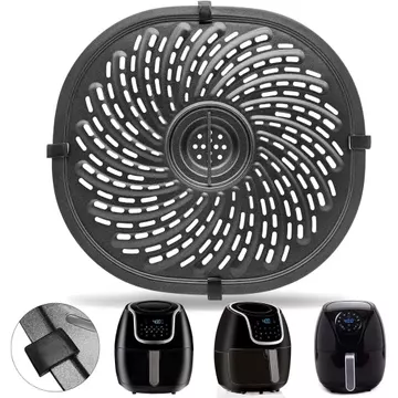 Bộ phận thay thế nồi chiên không khí GCQ cho nồi chiên không khí PowerXL Vortex 7 QT, hình bầu dục 10.3 '' * 9.5 '' Phụ kiện nồi chiên không khí bằng thép không gỉ cấp thực phẩm Chảo nướng Tấm nướng g