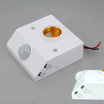 AC 110-240V LED E27 Đế Giá Đỡ Đèn Hồng Ngoại Tự Động Cảm Biến Hồng Ngoại IR Bóng Đèn LED Phát Hiện Chuyển Động PIR Ổ Cắm Đèn Tường VN9B2