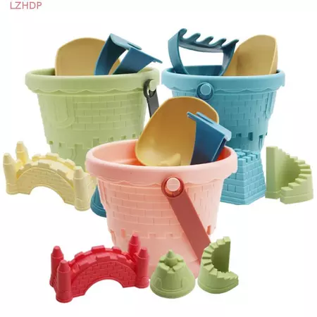 LZHDP Đồ chơi xô đi biển Trò chơi bên bờ biển Đồ chơi trẻ em Bãi biển cát Trò chơi bãi biển Tập đi Đồ chơi bãi biển Cát Chơi nước Bộ trò chơi Xẻng Dụng cụ xe đẩy Đồ chơi tương tác Đồ chơi chơi chơi nư