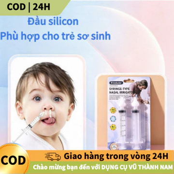 [COD] Dụng cụ rửa mũi trẻ sơ sinh ống tiêm – TPE PP an toàn – Tái sử dụng nhiều lần, bền