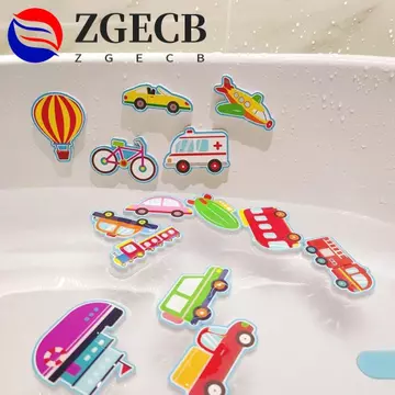 Đồ chơi tắm xếp hình trẻ em ZGECB, Đồ chơi xếp hình thuyền ô tô nổi trong phòng tắm Chơi trò chơi dưới nước, Đồ chơi nổi nhận thức Đồ chơi nhãn dán DIY mềm Đồ chơi xếp hình tắm cho bé EVA Đồ chơi phòn