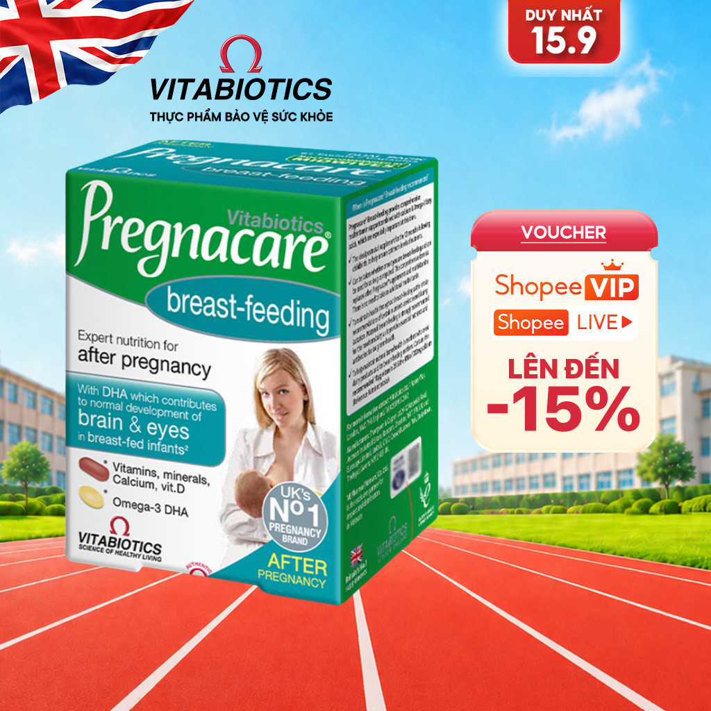 TPBVSK Vitabiotics PREGNACARE Breast-feeding Bổ Sung Axit Folic, Sắt, Canxi, DHA, Dành Cho Phụ Nữ Sau Sinh, 84 Viên