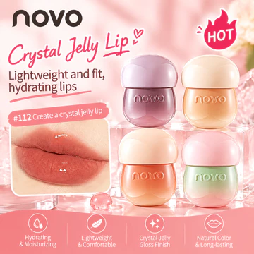 NOVO Son Jelly Dưỡng Ẩm Có Màu, Môi Căng Bóng Mọng Nước, Mềm Mịn Không Dính, Son Thỏi Tự Nhiên Hàng Ngày