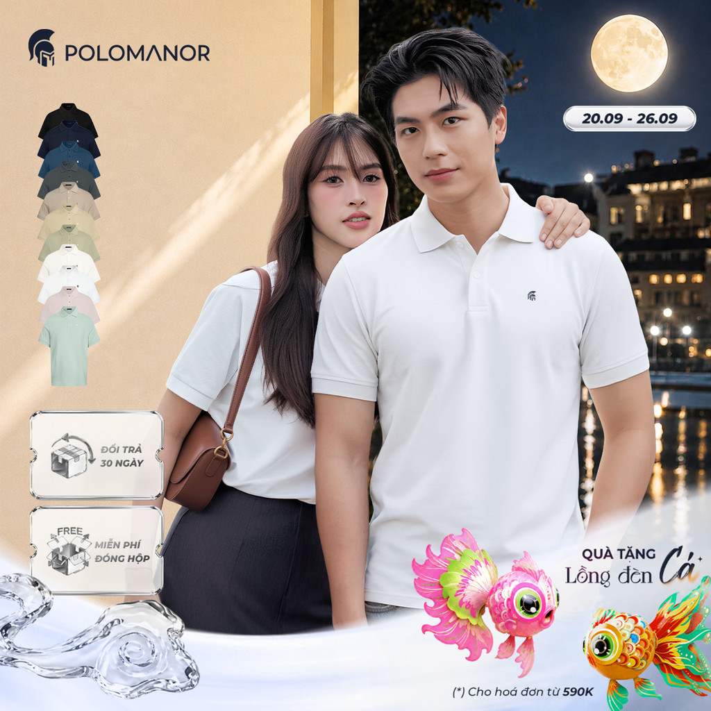 [BEST SELLER] Áo polo nam BASIC SYMBOL, POLO QUỐC DÂN vải cá sấu cotton interlock - POLOMANOR