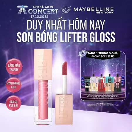 Son Bóng Lifter Gloss cho Đôi Môi Đầy Căng Mọng Kẹo cùng Hyaluronic Acid Maybelline New York 5.4ML