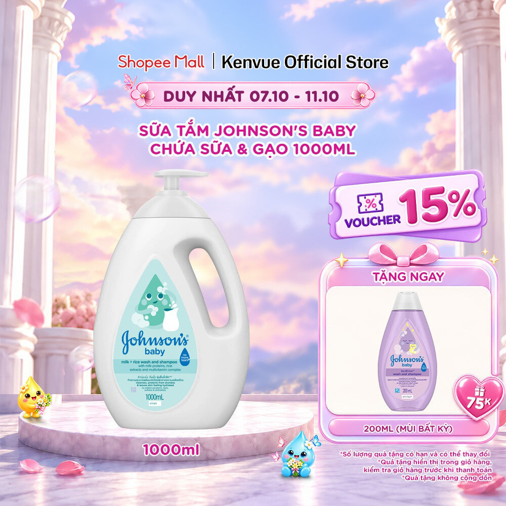Sữa tắm Johnson's Baby chứa sữa và gạo 1000ml - 100979992