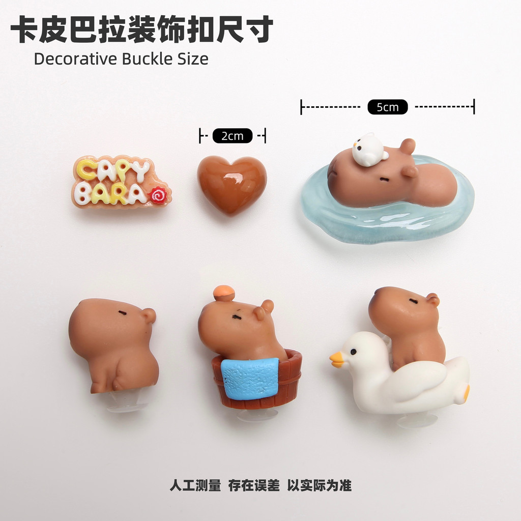 Phụ kiện lỗ khóa giày Capybara Ins dễ thương, phù hợp cho Crocs, DIY, tháo rời, kèm hoa