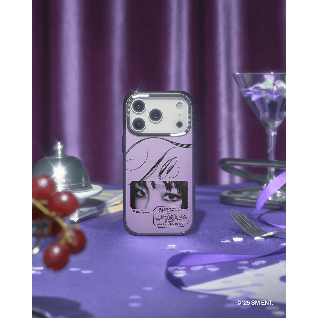 CASECASE X TAEYEON RSVP Ốp Lưng Cạnh Đen Trong Suốt Cứng Hút Từ Tính Tác Động Cho Apple IPhone 12 13 14 15 16 17 Pro Max Air Plus Có Hộp