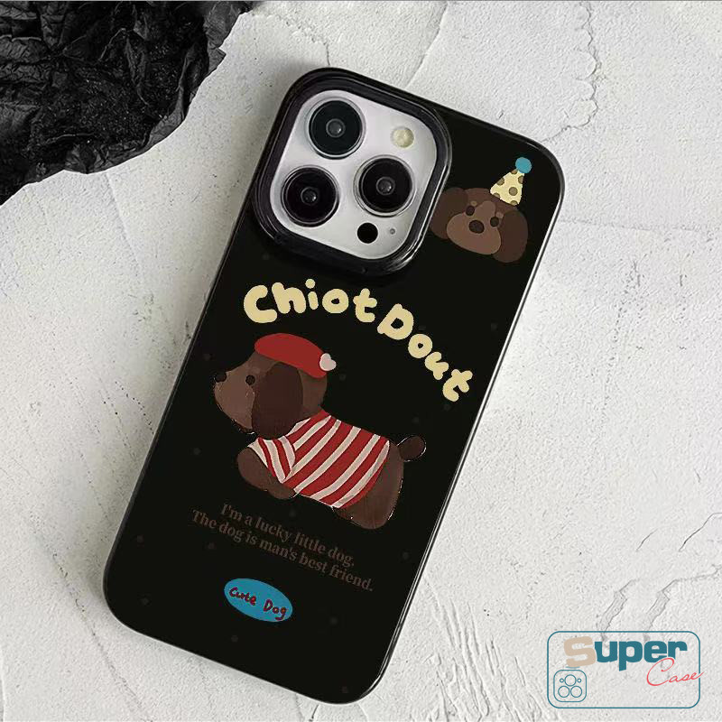 Ốp Lưng Tương Thích Cho IPhone 17 15 13 11 16 14 12 Pro Max Air 17 13 12 16 15 14 Pro 6s 7 8 16 15 14 6 Plus XR X XS Max SE 2020 Bạn Bè Hoạt Hình Dễ Thương Con Chó Con Bảng Chữ Cái Bìa mềm Doodle