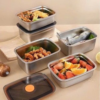 [Hút chân không] Hộp inox chữ nhật, có nắp đậy hút chân không, đựng thực phẩm - đa năng, tiện dụng