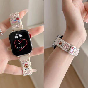 Mỏng Hoạt Hình Gấu Vòng Nylon Từ Tính Cho Huawei Watch FIT 4 5 Pro Dây Đeo Đồng Hồ Thông Minh Dễ Thương Thay Thế Dây Đeo Tay Cho Huawei Watch Fit 3 Vòng Tay