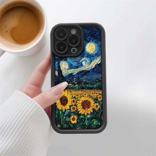 Ốp Điện Thoại Hoa Hướng Dương Bầu Trời Đầy Sao Retro Cho OPPO Reno 13F 12F 13 12 14 Pro 5G A3 A5 Pro A3X A5X 5G Vỏ Silicon Mềm Bảo Vệ Camera Matte Chống Sốc Nhiều Bước TPU
