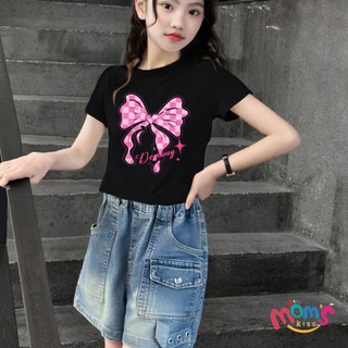 ÁO Thun NgắN Tay ThờI Trang Cho Bé GáI ThiếT Kế In HìNh Nơ MớI NhấT Phù áO Thun Bé GáI