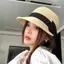 MJnmc Mùa Hè Mũ Rơm Cho Nữ Du Lịch Ngoài Trời Đi Biển Kỳ Nghỉ Mũ Vintage Nơ Mũ Bé Gái Pháp Flat Top Tấm Che Nắng Mũ Mới
