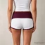 MAPLEPOET-Quần short Mini mùa hè dành cho nữ Màu tương phản gấp qua eo Quần short thông thường