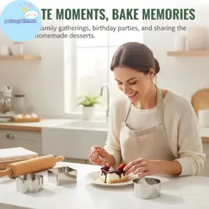 Pufangbliss Thép không gỉ Mousse Khuôn Làm Bánh An Toàn Thực Phẩm Chống Dính 7 Hình Dạng Khác Nhau Cho Gia Đình DIY Nướng Bánh Sinh Nhật Bánh Ngọt Làm Món Tráng Miệng VN