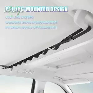 Móc treo quần áo ô tô CATMALLER88, Dây treo quần áo ô tô thiết kế dây chịu lực lớn, Dung tích chịu lực 10KG di động 83cm-119cm Móc treo lưu trữ quần áo dài có thể điều chỉnh để đi du lịch
