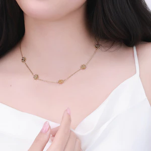 Dây liền mặt nữ Floral dáng mảnh mạ vàng cao cấp, phong cách thanh lịch, nữ tính, thiết kế thiên nhiên - DOJI