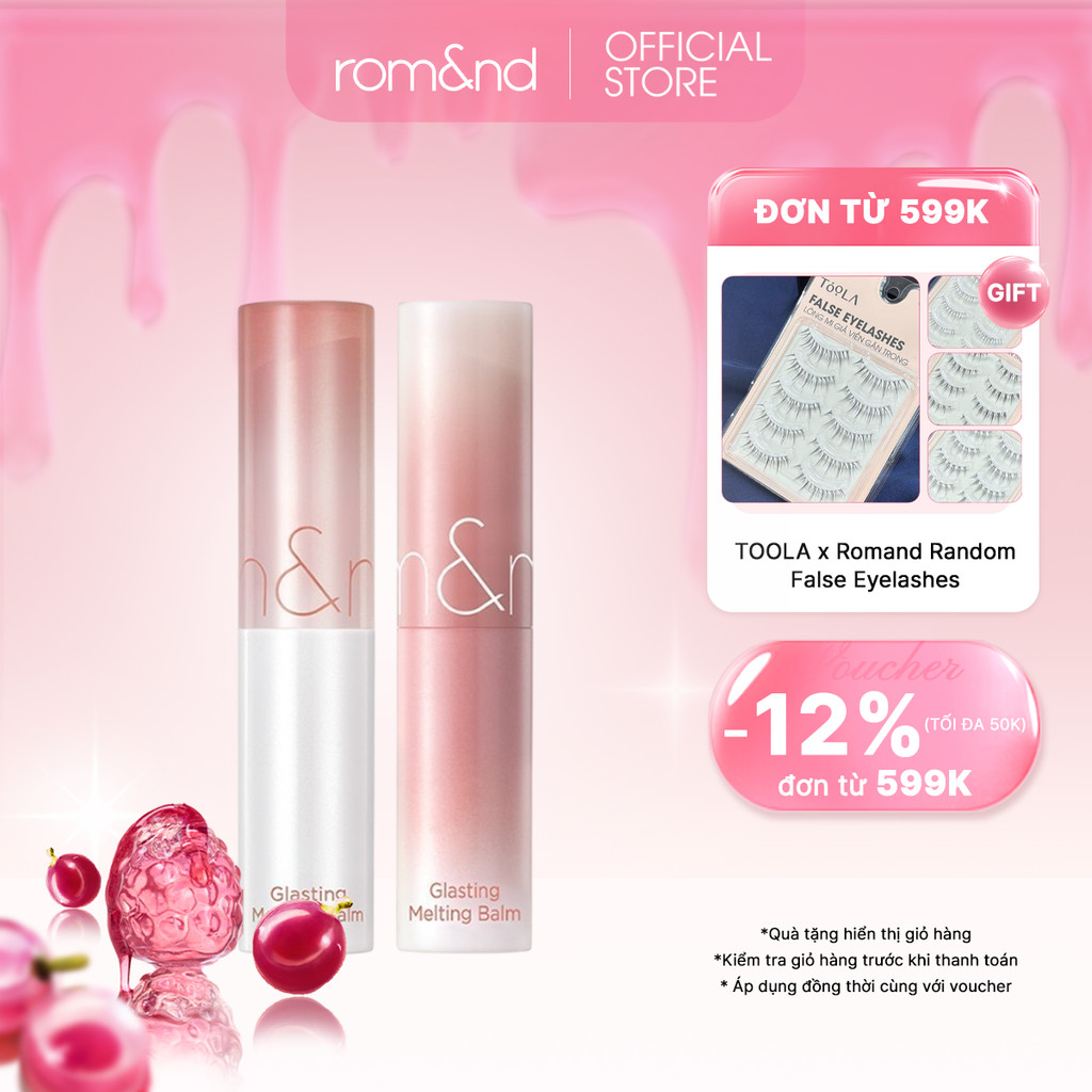 [Rom&nd x KOL][Combo Ve-easy] 2 Son dưỡng màu tint Romand Glasting Melting Balm 3.5g
