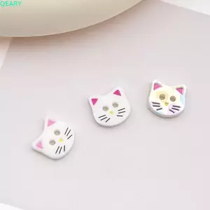 QEARY 40 Chiếc Nút Kitty, Nút Mèo Calico Nhựa 12 Mm, Thời Trang Đầy Màu Sắc Sáng Tạo Dễ Thương Đầu Mèo Con Nút Quần Áo Áo