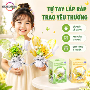 Đồ Chơi Khối Xây Dựng Bó Hoa DIY Nhựa ABS Trang Trí Bàn Làm Việc Quà Tặng Cho Trẻ Khéo Léo Tập Trung
