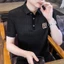 Mùa Hè Ice Silk Nhanh Khô Slim Fit Nam Thời Trang Tay Ngắn Áo Sơ Mi Polo Thoáng Khí Thoáng Khí Mát