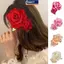 MAKY Hoa Hồng Kẹp Tóc Nữ Bên Biển Đảng Hairgrip Cô Dâu Kẹp Tóc Mũ Màu Trơn Mũ VN