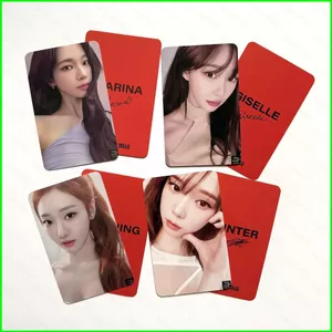 HT3 4 Cái / bộ AESPA KARINA LOMO Thẻ PhotocardNING Bưu Thiếp Bộ Sưu Tập Ngôi Sao Ngoại Vi TH3