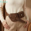 Dây thắt lưng khóa chốt FUJIZOU, Thắt lưng Maillard hợp kim PU, Phong cách cao bồi phương Tây Rộng sang trọng Da lộn Túi thắt lưng Lễ hội
