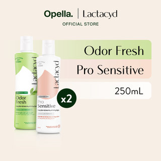 Bộ Dung Dịch Vệ Sinh Phụ Nữ Lactacyd Odor Fresh Ngăn Mùi 24H 250ml + Pro Sensitive Cho Da Nhạy Cảm 250ml