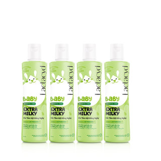Bộ 4 chai Sữa Tắm Gội Trẻ Em Lactacyd Baby Extra Milky Làm Sạch Dịu Nhẹ và Dưỡng Ẩm Vượt Trội 250ml/chai