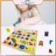 POWER Bảng chữ cái Nga Chữ cái Đồ chơi Montessori giáo dục bằng gỗ dành cho trẻ mới biết đi Hoạt động học tập tại nhà sớm.