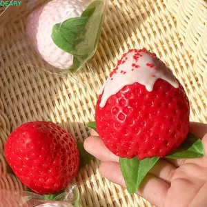 QEARY Cream Strawberry Fidget Toy, Đồ chơi bóp dâu tây tăng chậm co giãn mềm mại, Đồ chơi bóp giác quan siêu ướt ngộ nghĩnh mềm mại phục hồi chậm cho người lớn