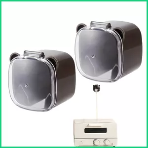 Kẹp Treo Tường Cho Dây 2 Miếng Không Khoan Tổ Chức Có Chống Bụi Trong Suốt Nắp Traceless Điện Cắm Giá Đỡ jiwvn