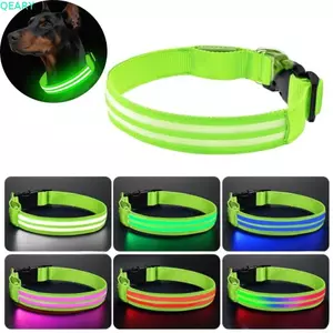 QEARY Sáng Cổ Chó, Chất Liệu Nylon Chống Thấm Nước LED Phát Sáng Vòng Cổ Chó, Đèn Nhấp Nháy Chống Mài Mòn Có Thể Điều Chỉnh Chống Mất Cổ Dạ Quang Cho Thú Cưng Chó Nhỏ