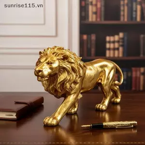 Mô hình sư tử in 3D nghệ thuật SRVN dành cho màn hình máy tính để bàn và kệ văn phòng tại nhà.