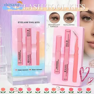 Keo dán lông mi EBINLANDS, Keo nối mi dài 10ml, Keo dán lông mi bền bỉ Di động chắc chắn Độ bám dính 3in1 Dụng cụ tẩy lông mi