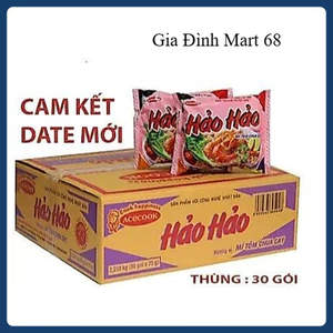 Thùng 30 Gói Mì Hảo Hảo Tôm Chua Cay – Mì Ăn Liền Huyền Thoại, Sợi Dai Ngon, Hương Vị Đậm Đà, Chính Hãng Acecook