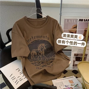 （Giao hàng 24h）Angela Áo thun tay ngắn cổ tròn 100% cotton thời trang phong cách Hàn Quốc cho nữ