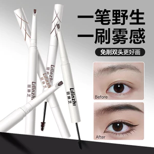 Bút chì kẻ mày ba chiều hai đầu Lilinzhi Không thấm nước tự nhiên Không nhòe Rễ trong suốt phát triển màu lâu trôi