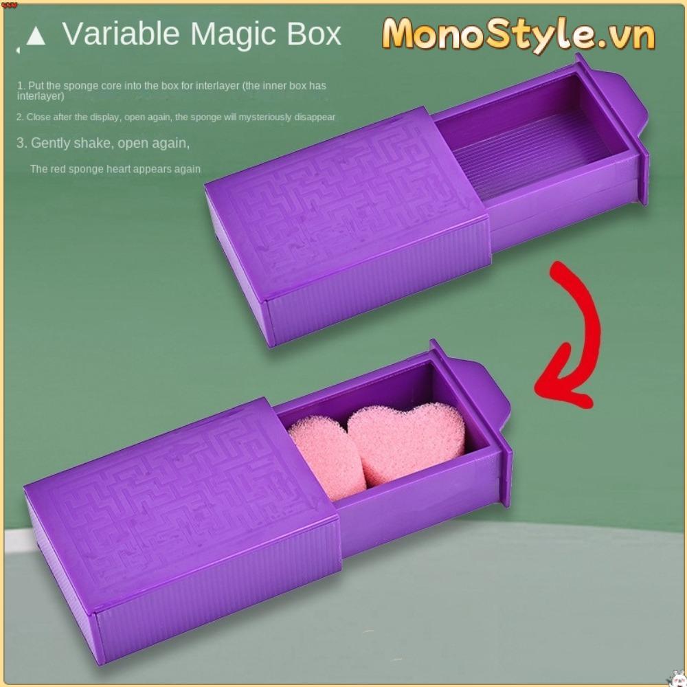 Hộp biến mất ma thuật MONOSTYLE, Hộp ma thuật màu tím hiệu suất lừa, Đạo cụ lừa ma thuật bằng nhựa vui nhộn cho trẻ em Thanh thiếu niên
