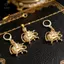 1 Bộ Vintage Crown Lion Sun Pattern Mặt Dây Chuyền Bông Tai Nelace Dành Cho Nam Nữ Thép Không Gỉ Màu Vàng Phù Hợp Với Phụ Kiện Quà Tặng [Mina]