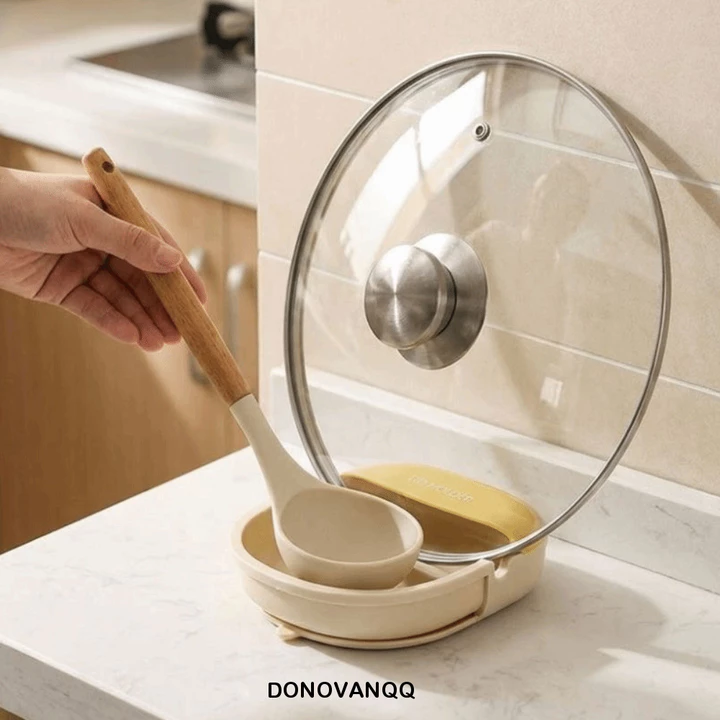 DONOVANQQ Giá đỡ nắp nồi nhà bếp bằng silicon, Cốc hút giữ thìa chịu nhiệt, Tiện ích nhà bếp Treo giá thìa cách nhiệt dày Đồ dùng nhà bếp