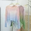 Milyfashion Kích Thước Lớn Gradient Màu Nhìn Xuyên Qua Gạc Chống Nắng Mùa Hè Phong Cách Mới Tất Cả Trận Đấu Mỏng Hơn Nhìn Dài Tay T