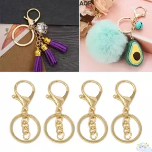 BRBRAA 50 Chiếc Nhẫn Chìa Khóa Chia Bằng Vàng, Phần Cứng Khóa Tôm Hùm Vàng 6.5 * 2.1cm, Vòng Chìa Khóa Hợp Kim Mạ Điện Với Dây Xích Nối Dài Làm Móc Khóa Lưu Niệm Tùy Chỉnh