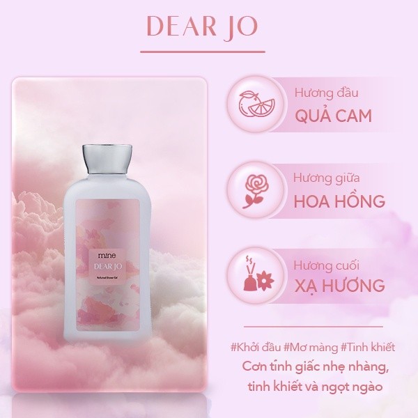 Sữa Tắm Mine Dear Jo Perfumed Shower Gel Hương Xạ Hương Ngọt Ngào Và Mơ Màng 470g